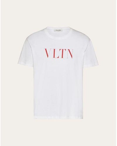 Valentino Vltn Tシャツ おとこ ホワイト/レッド