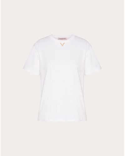 Valentino ジャージーコットン Tシャツ 女性 ホワイト Xs - ナチュラル