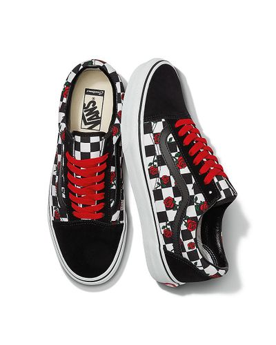checkerboard rose vans