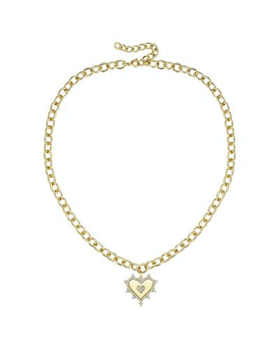 Mythology 18ct Yellow Gold Diamond Heart Lock Charm Pendant