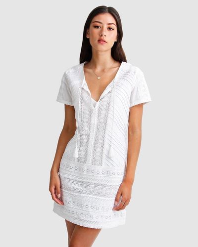 Azure Bloom White Dress