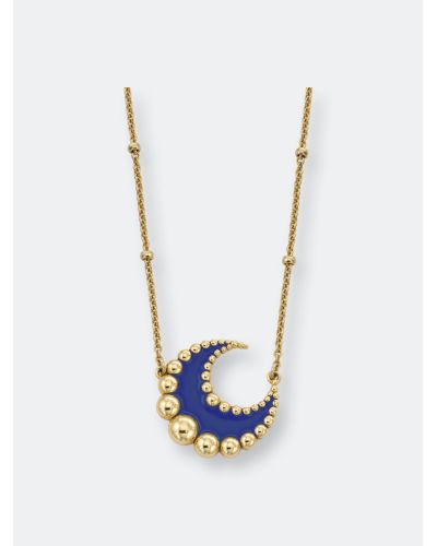 Florin Arte Crescent Moon Enamel Necklace - White