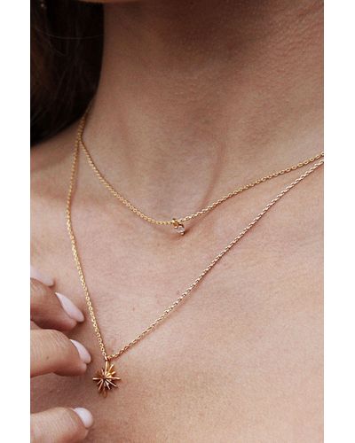 Ettika Crystal Dotted Layered Necklace - 18k Gold Plated Dainty Chain With Cubic Zirconia, One Size