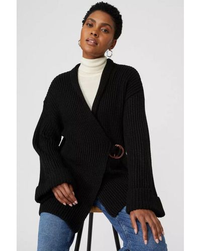 Chunky wool deals wrap cardigan