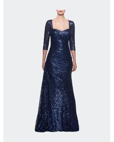 La Femme - 14186 Elegant Sleek Long Dress with Criss Cross Back – Couture  Candy