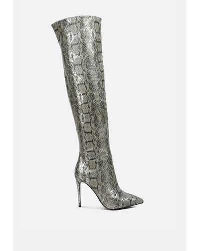 Snake print shop stiletto boots