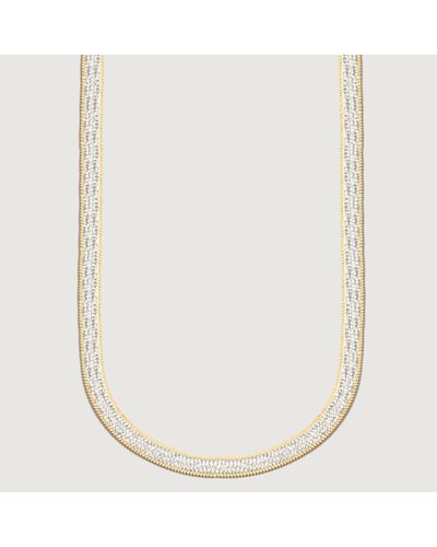 Bonheur Jewelry Anik Gold Tennis Necklace in White