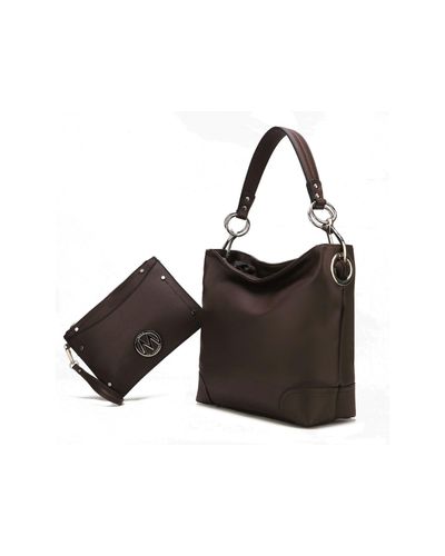 MKF Collection by Mia K. Jill Vegan Leather Women’s Color Block Crossbody Bag - Black - Small