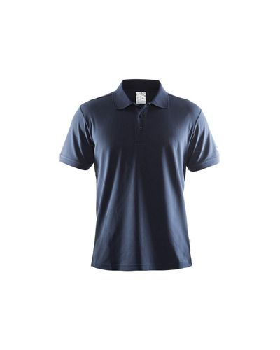 C.r.a.f.t Classic Pique Short Sleeve Polo Shirt - Blue