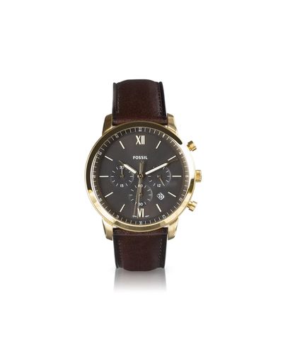 Fossil Neutra Fs5763 Elegant Japanese Movement Fashionable Chronograph Brown Leather Watch