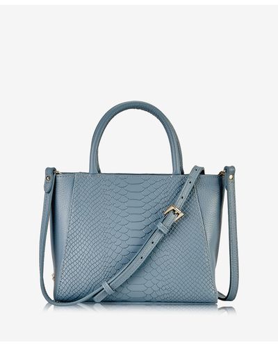 Sac Gigi New York Bleu Bébé En Python Embossé - Neuf Avec étiquettes - Style Sac à épaule