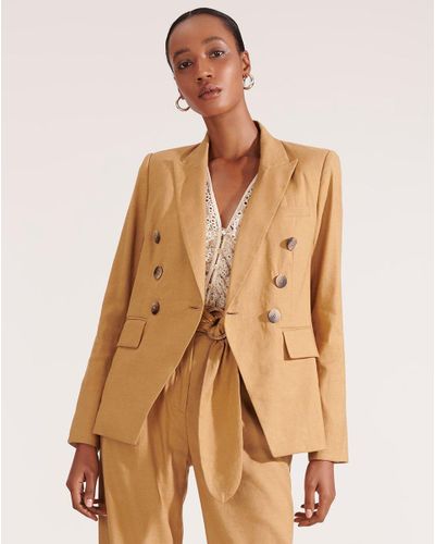 Veronica Beard Lonny Linen Dickey Jacket in Camel (Natural) - Lyst