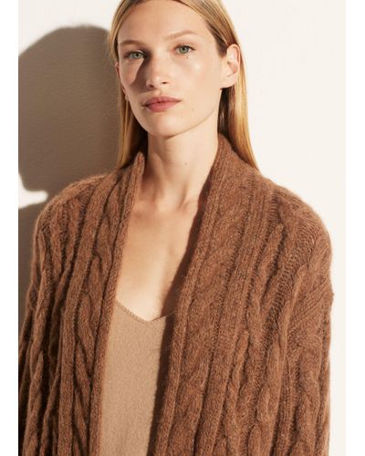 vince open cable cardigan