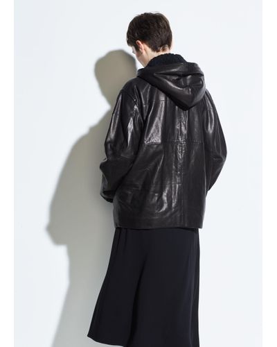 vince leather puffer jacket