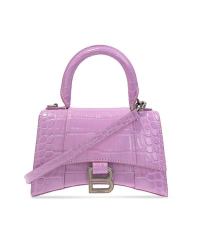 purple balenciaga hourglass bag