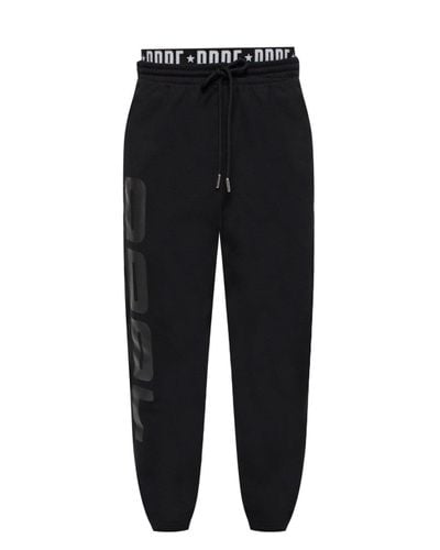 DIESEL Cotton Printed Sweatpants in Black for Men - Lyst