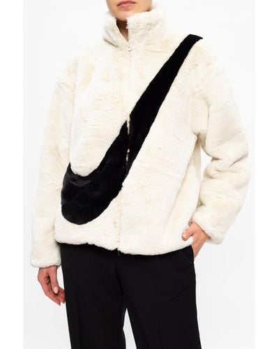 Nike Faux-fur Jacket Cream - Lyst