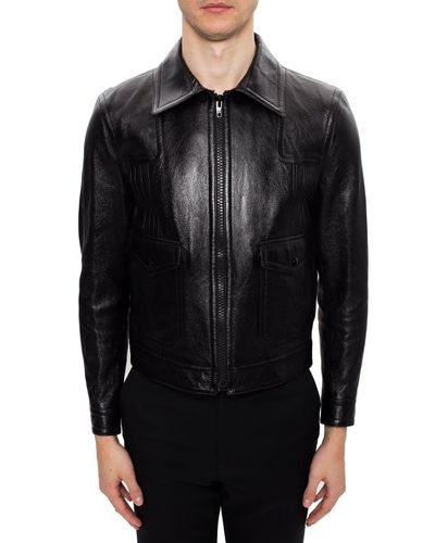 Celine Leather Jacket in Black for Men - Lyst