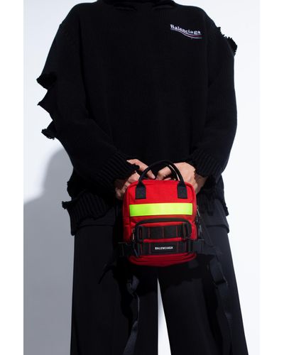 Balenciaga 'fireman Xs' Backpack With Logo in Red for Men | Lyst UK