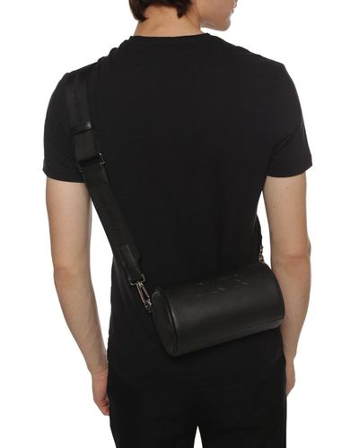 Dior Leather 'roller' Branded Shoulder Bag in Black for Men | Lyst