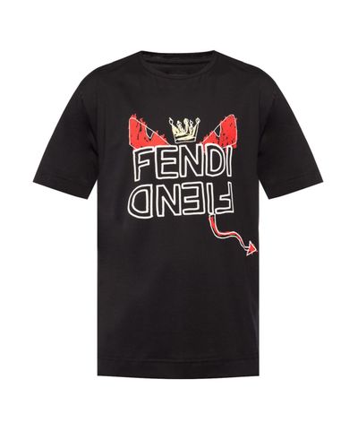 Fendi Cotton Fiend T-shirt in Black for Men - Lyst