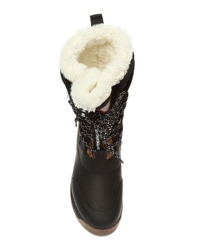 fendi printed shell and leather snow boots