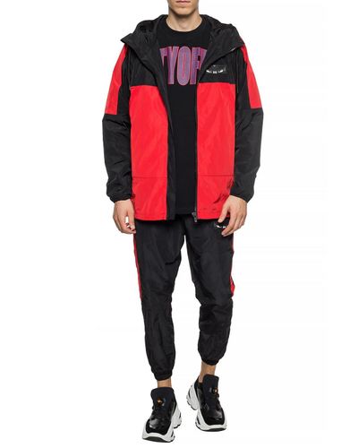 Marcelo Burlon Synthetic Jacket With Tactile Appliqué Red for Men - Lyst