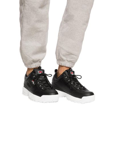 Fila Leather 'disruptor Low' Sport Shoes in Black Men - Lyst