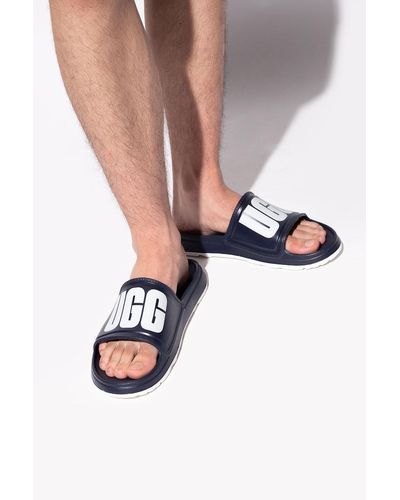 dark blue ugg slides