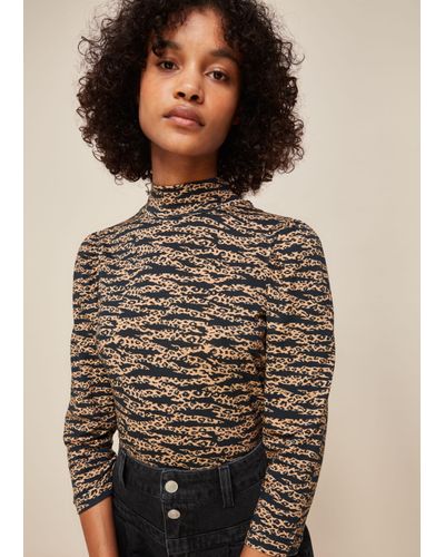 zebra print high neck top