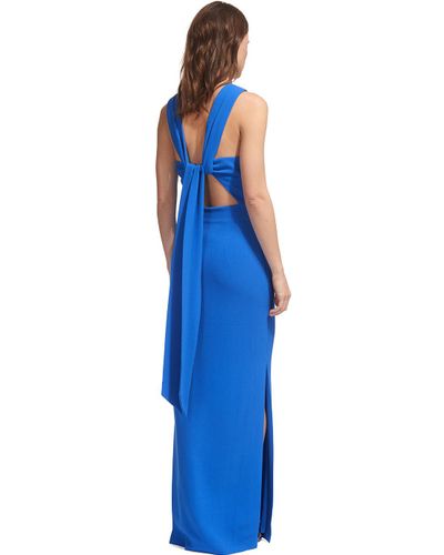 whistles tie back maxi dress blue