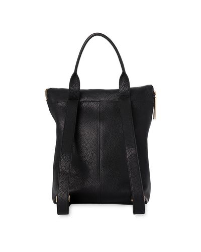 whistles black leather backpack