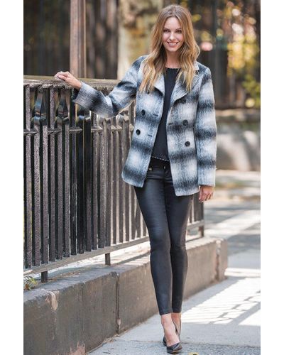 black rivet wool coat