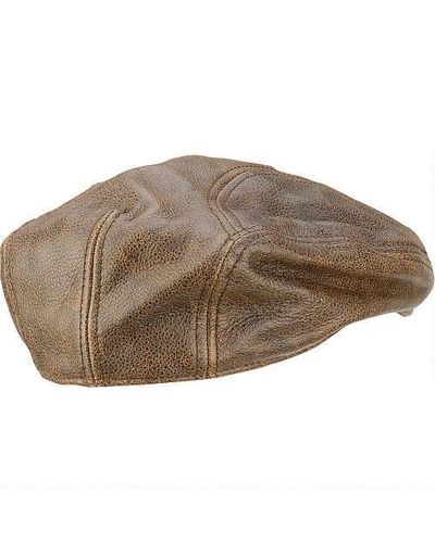 Distressed leather cap Clearance