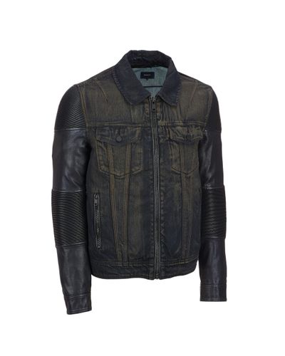 faux leather combo jacket