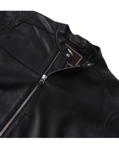 pretty green leather zip through jacket