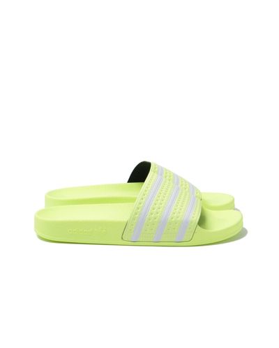 adidas Originals Rubber Adilette Neon Yellow Slides for Men - Lyst