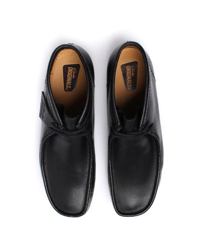 black leather clarks wallabees