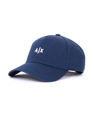 Armani Exchange Cotton Ax Baseball Cap - Navy in Blue for Men - Lyst