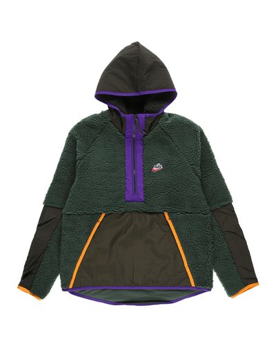 Nike Heritage Sherpa Half Zip Hoody in Green for Men | Lyst