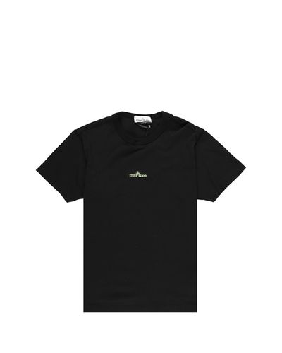 Stone Island Cotton Logo Print T-shirt in Black for Men - Lyst
