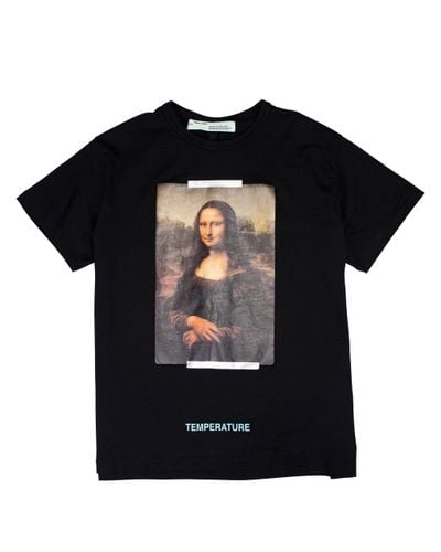 Off-White c/o Virgil Abloh Mona Lisa 'temperature' T-shirt in Black for Men  | Lyst