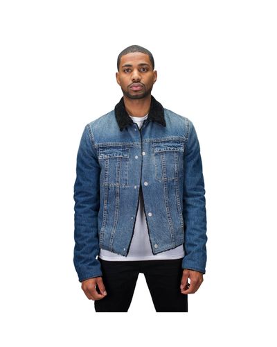 black sherpa lined denim jacket