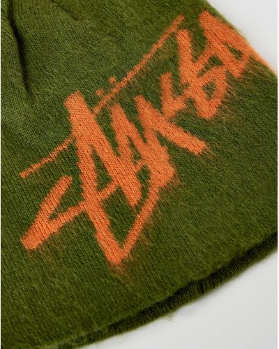 Stussy Brushed Out Stock Skullcap in Green for Men | Lyst