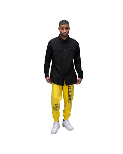 off white sweatpants yellow