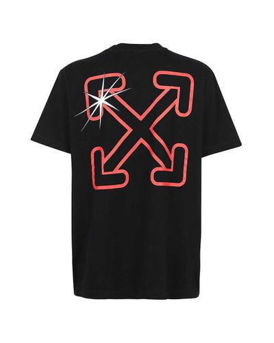 Off-White c/o Virgil Abloh Starred Arrow Cotton T-shirt Red in Black for  Men | Lyst