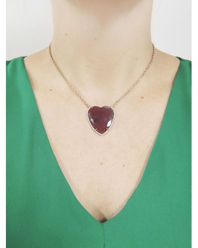 Details about   Watermelon Tourmaline Heart Shaped Charm Set In 14K Yellow Gold