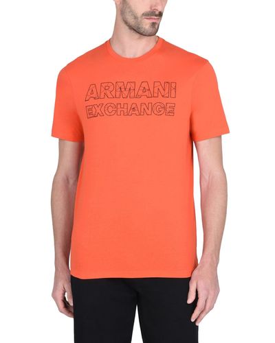 Armani Exchange Cotton T-shirt in Orange for Men - Lyst