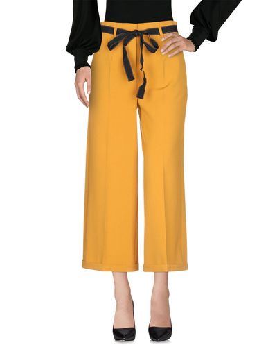 Beatrice B. Synthetic Casual Pants in Yellow - Lyst