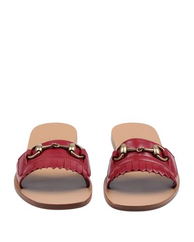 gucci red flat sandals